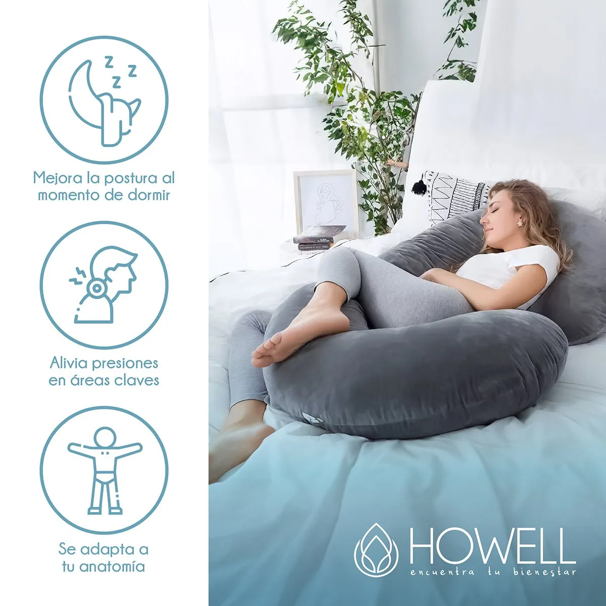 HOWELL - Cojín Maternal de Lactancia Embarazadas Almohada Howell