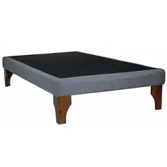 BLOCCARE - Base De Cama 1.5 Plazas Box 13 cm largo 190cm con patas de madera 24cm