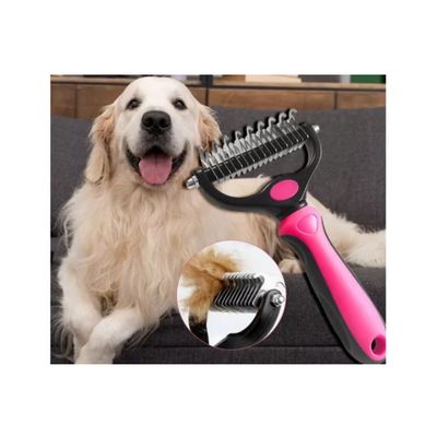 Imagen 2 del producto Cepillo Deslanador Para Perros Y Gatos Peine Quita Pelo ROSA