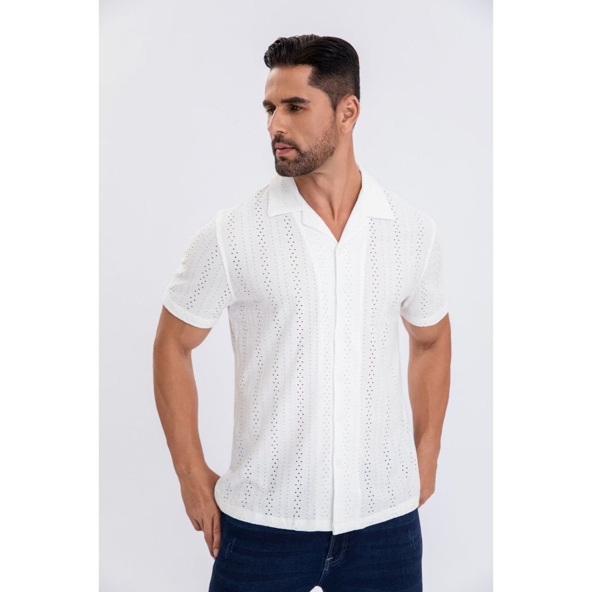 LIKE SHOP - Camisa Breeze Resort Regular Fit Verano Fashion Hombre Calidad 159