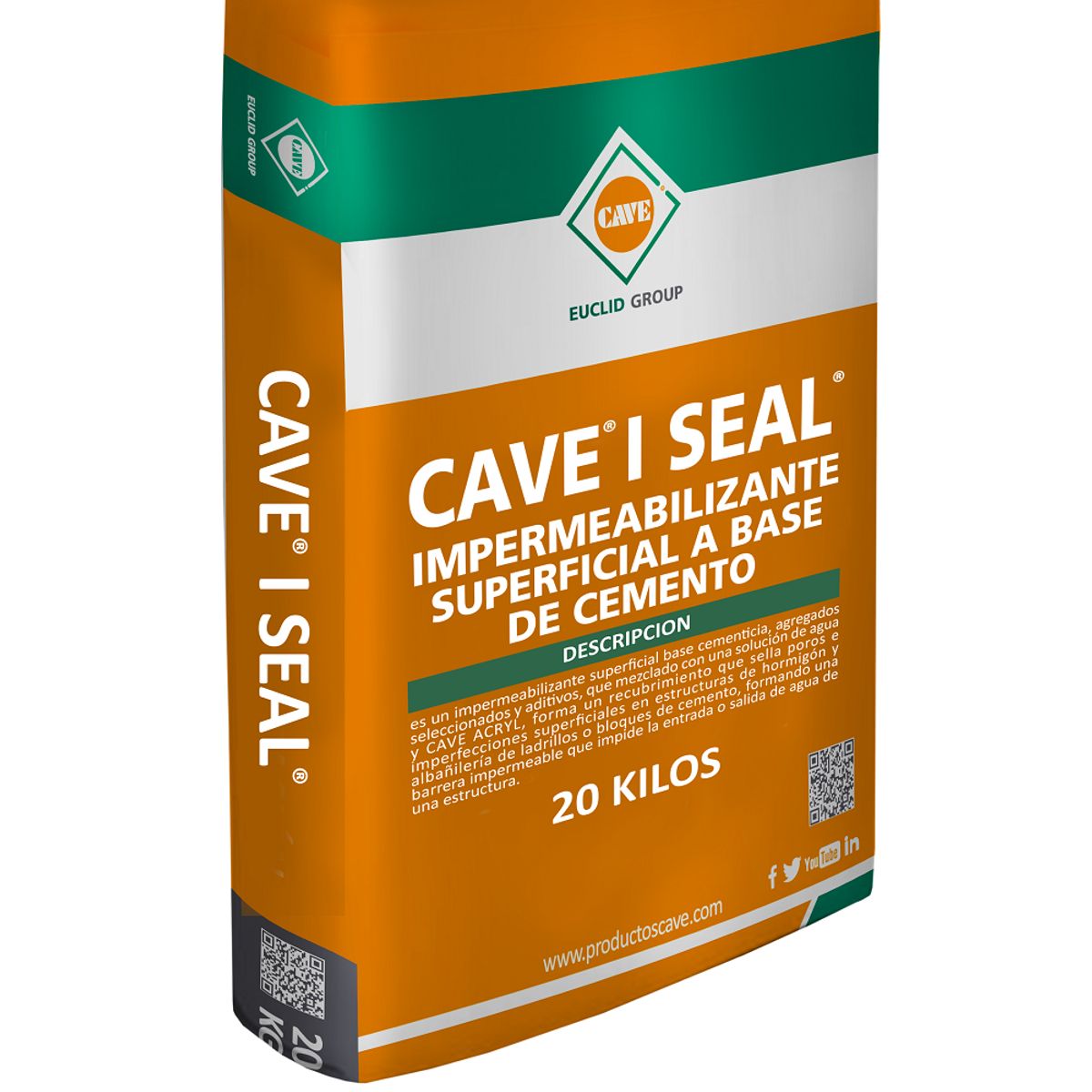 CAVE - CAVE I SEAL - Impermeabilizante Superficial Base Cementicia, Saco 20 Kg.