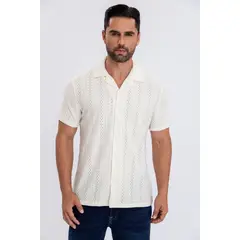 MPROPIA - Camisa Breeze Resort Regular Fit Verano Fashion Hombre Calidad 159