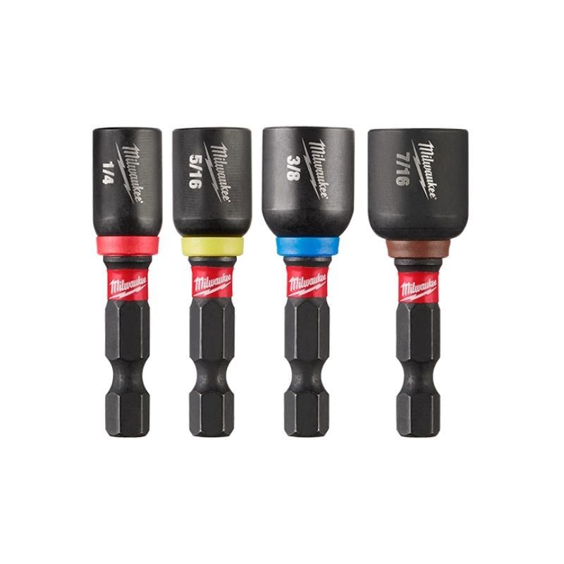 MILWAUKEE - Juego de destornilladores de tuercas magnéticas SHOCKWAVE Impact Duty™ 1-7/8" 4 piezas