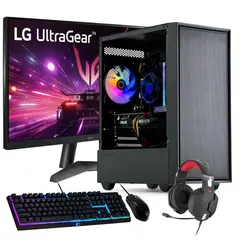 HYPERPC - PC GAMER + MONITOR 24 + Perif: AMD RYZEN 5 8400 16gb 500Tb RTX 3050 WiFi