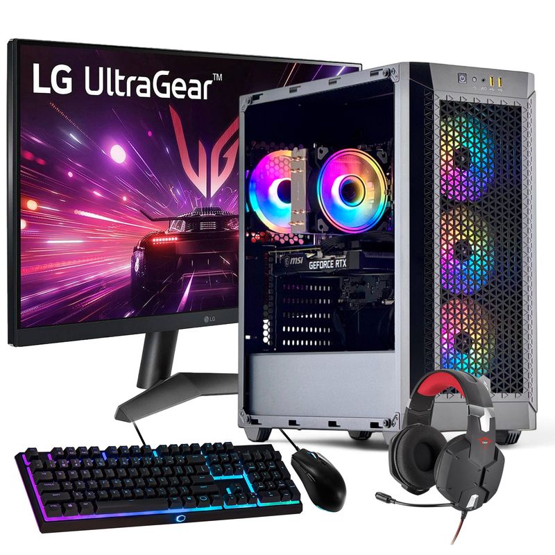 HYPERPC - PC GAMER + MONITOR 24 + Perif AMD RYZEN 5 8400 32gb 2Tb RTX 3050 WiFi