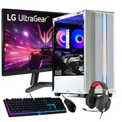 HYPERPC - PC GAMER Blanco + MONITOR 24 + Perif AMD RYZEN 5 8400 32gb 1Tb RTX 3060 WiFi