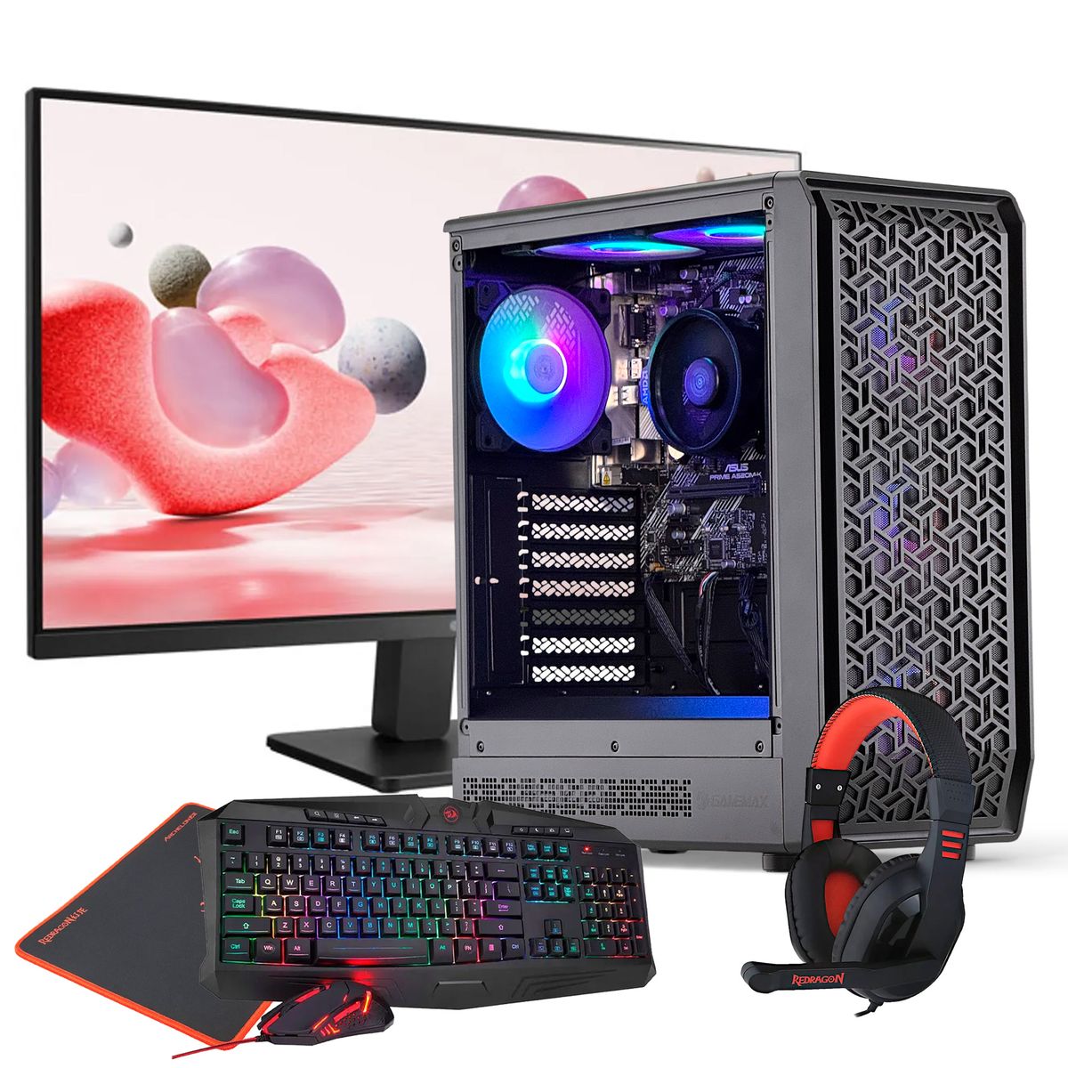 HYPERPC - PC GAMER + MONITOR 24 + Perif: AMD RYZEN 5 8600G 16Gb 1Tb 760M