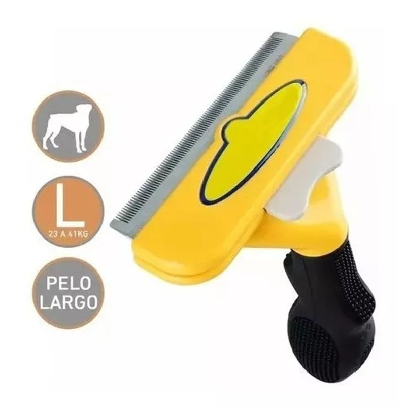 GENERICO - Cepillo Deslanador Perros Quita Elimina Pelo Largo Grande L