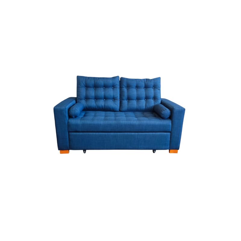 DKORA - SOFA CAMA LIRIO AZUL OSCURO 3 CUERPOS