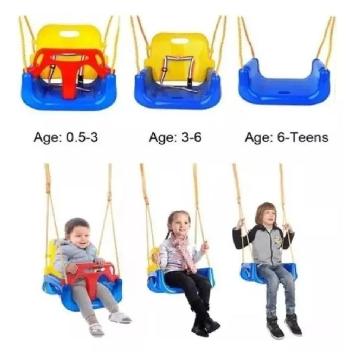 GENERICO - Columpio Silla 3 En 1 Ajustable Portátil Niños Asiento Bebé