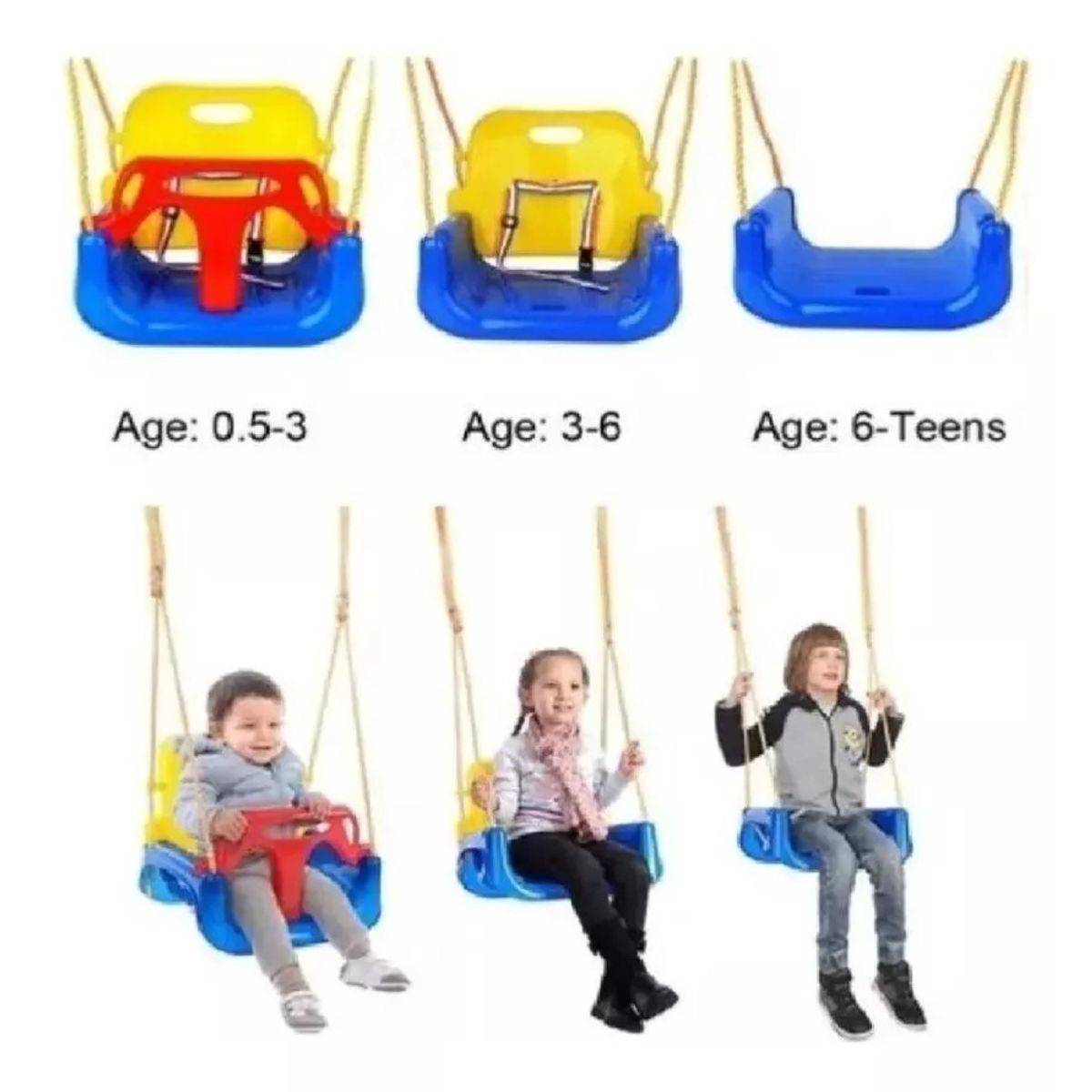GENERICO - Columpio Silla 3 En 1 Ajustable Portátil Niños Asiento Bebé