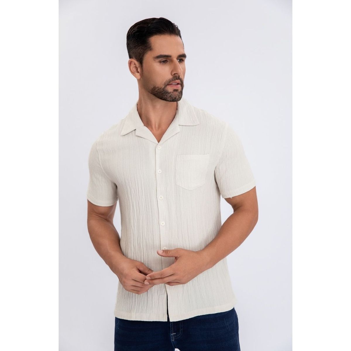 LIKE SHOP - Camisa Resort Regular Fit Verano Fashion Hombre Manga Corta 161