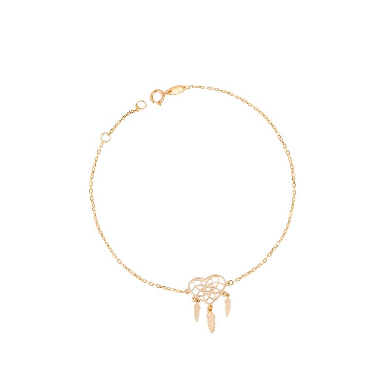JB JOYAS BARON - Pulsera de Oro 18kt Atrapasueño Corazón
