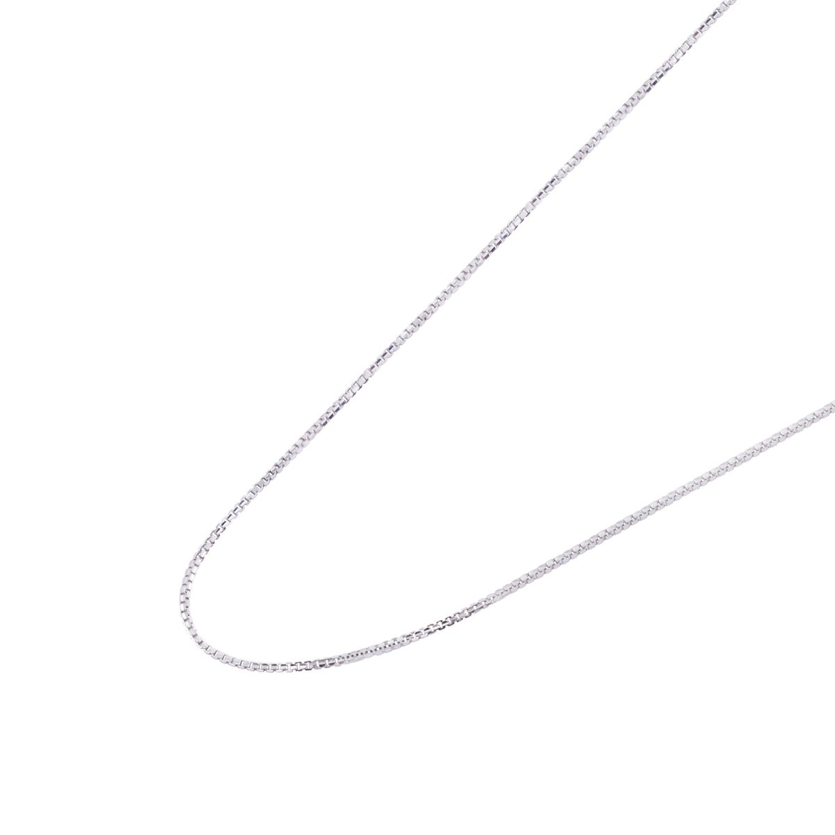 JB JOYAS BARON - Cadena de Oro Blanco 18kt Eslabon Caja 40CM