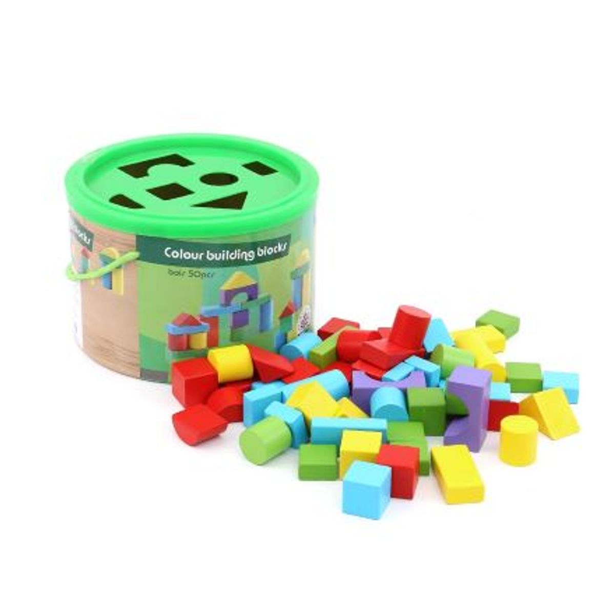 GENERICO - COLOUR BUILDING BLOCKS / BLOQUES DE MADERA 50 PZAS