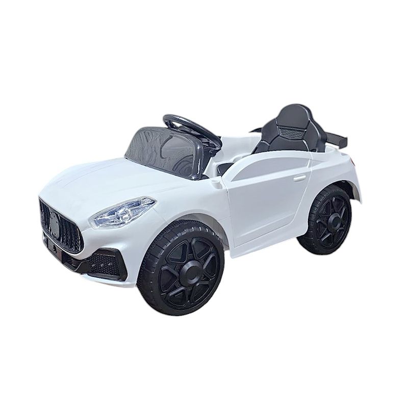 CASA BELLA - Auto Eléctrico Deportivo para Niños BLANCO  6V + Control Bluetooth + Luces LED
