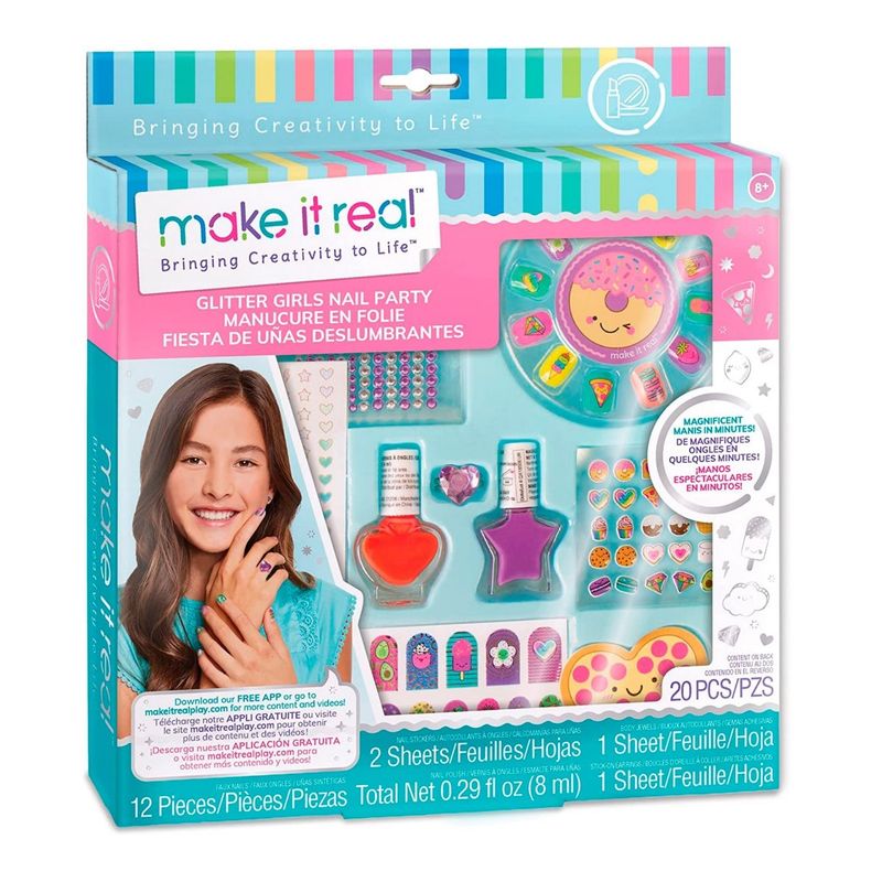 MAKE IT REAL - Kit de uñas postizas MAKE IT REAL con esmaltes y adhesivos