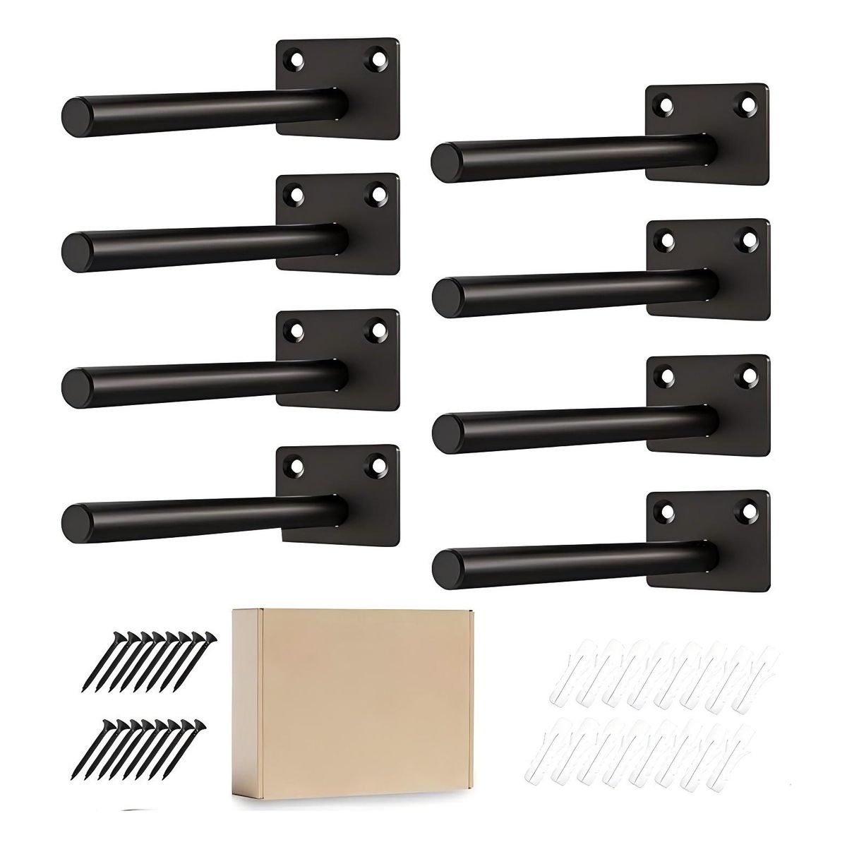 ATURE - Pack 8 Soportes Escuadra Para Repisas Estantes