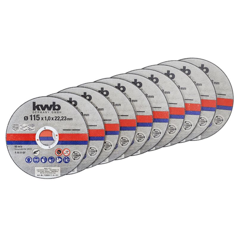 KWB - Disco De Corte P Metal Acero Inoxidable 115mm 10 Und Kwb