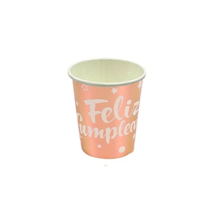 GENERICO - Vasos De Carton Rosa 6pcs 250ml