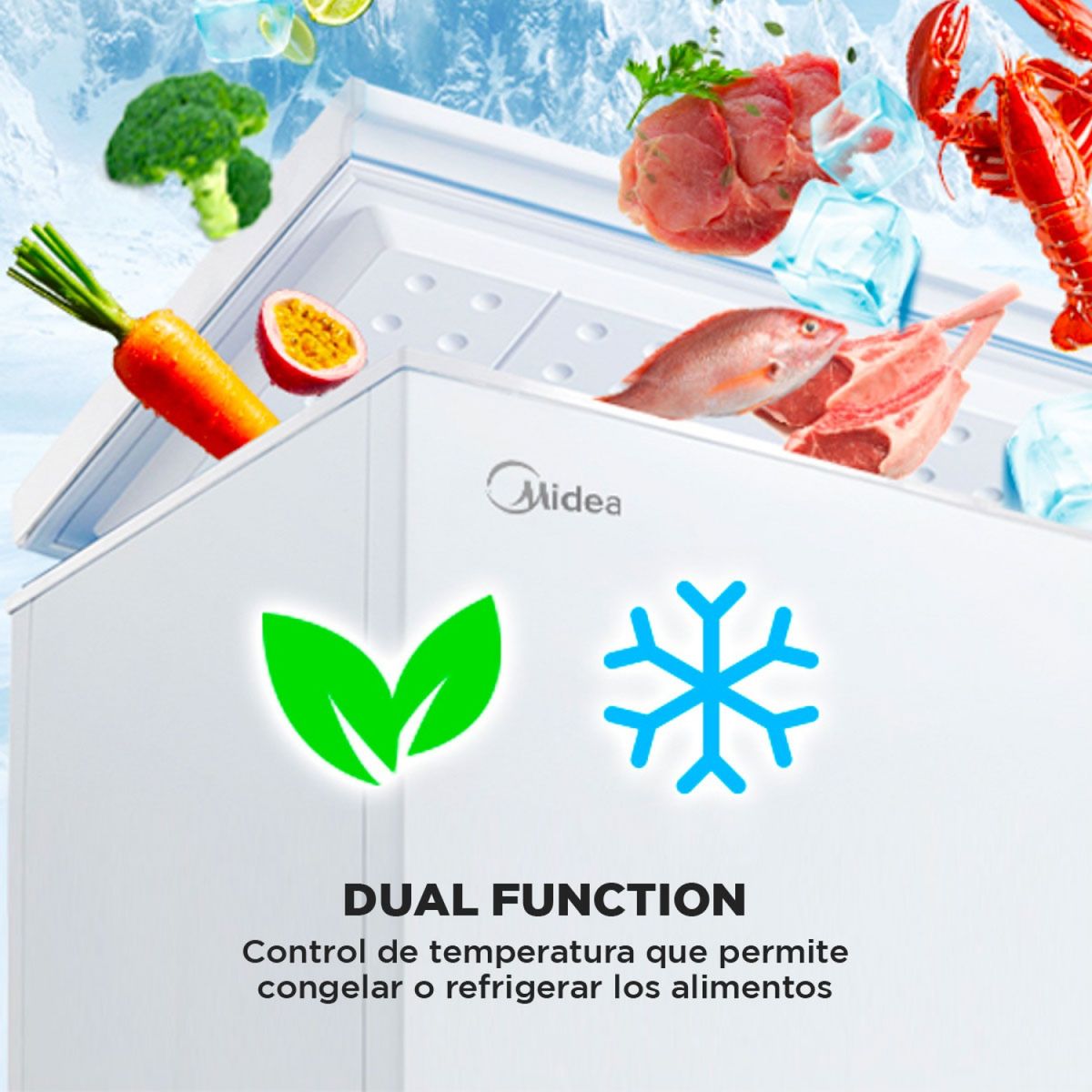 MIDEA - Congelador Freezer Vertical 238 Lt Mfv-2400S312Fw Midea