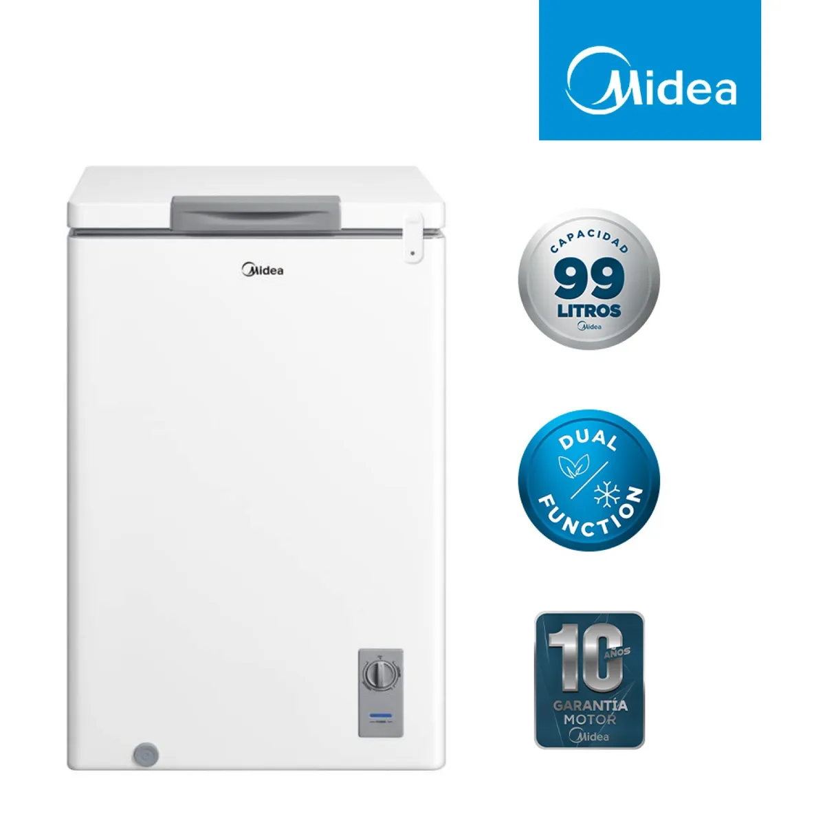 MIDEA - Congelador Freezer Horizontal 99 Litros MFH-1000B131Cn Midea