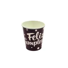 GENERICO - Vasos De Carton Negro 6pcs 250ml