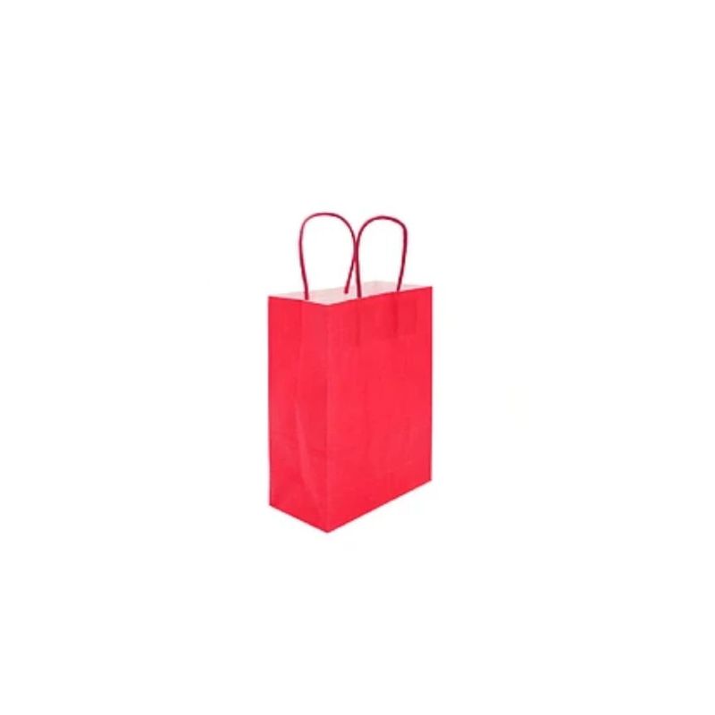 GENERICO - Bolsa De Papel Pequeña Roja 16x22x8cm