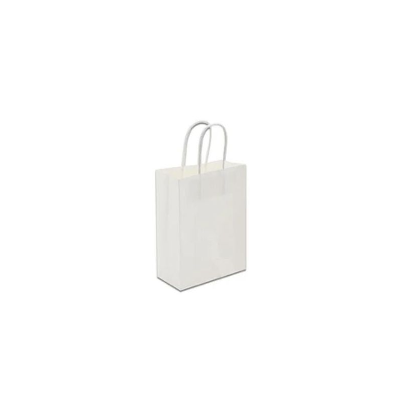 GENERICO - Bolsa De Papel Pequeña Blanca 16x22x8cm