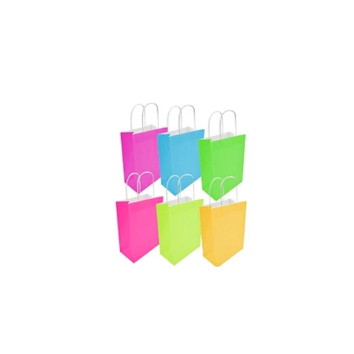 GENERICO - Bolsa De Papel Fluor Color Aleatorio 11x22x26cm