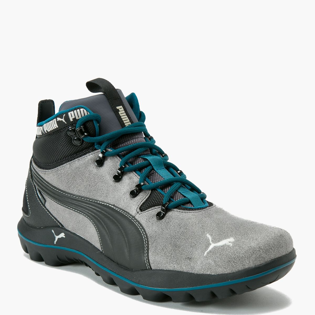 PUMA - Silicis Mid L Zapatilla Outdoor Hombre Cuero Gris Puma