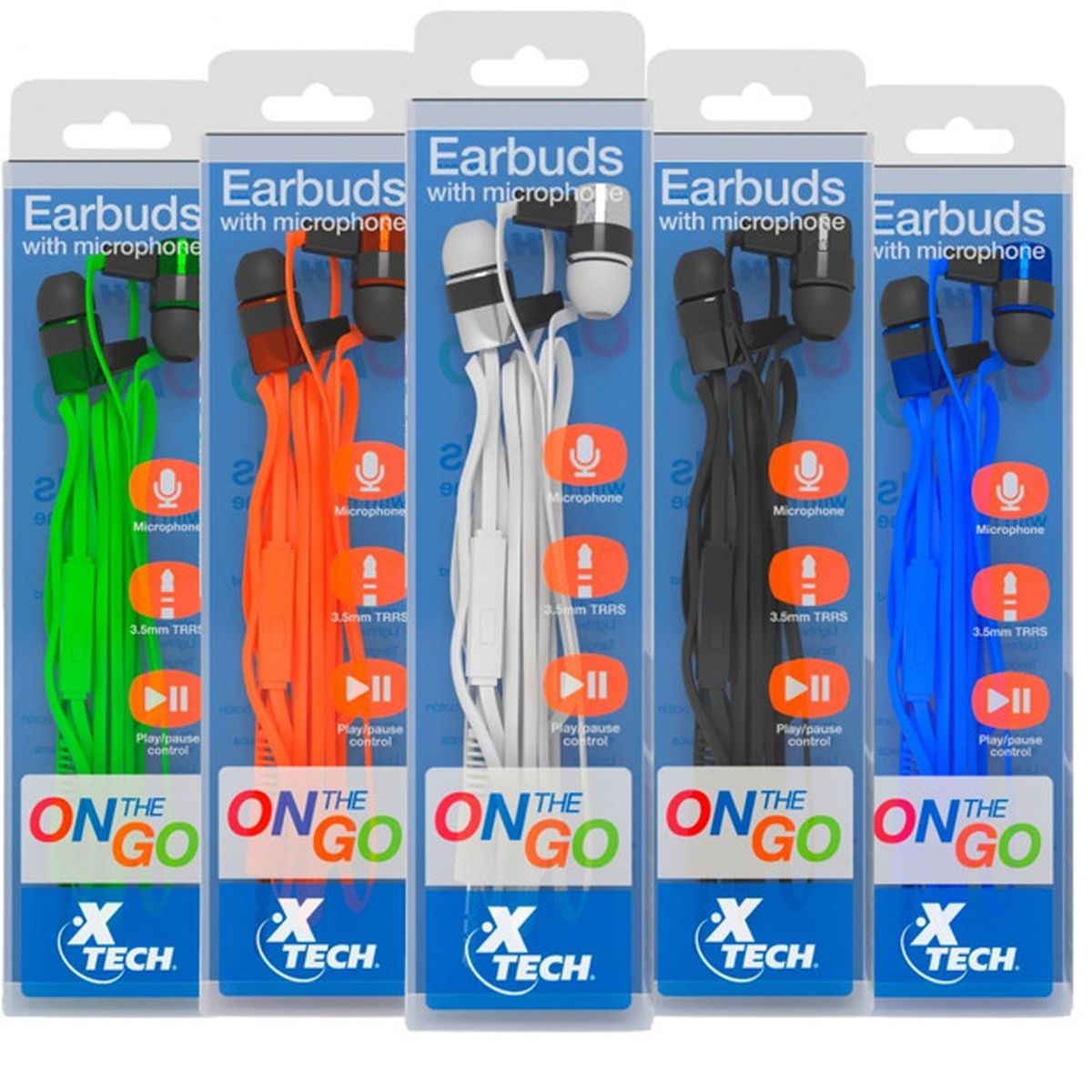 XTECH - Audífonos Con Micrófono Earbuds On The Go Xtg-235 - Naranja