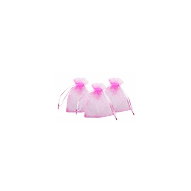 GENERICO - Bolsas De Organza Rosada 8pcs 10x13cm