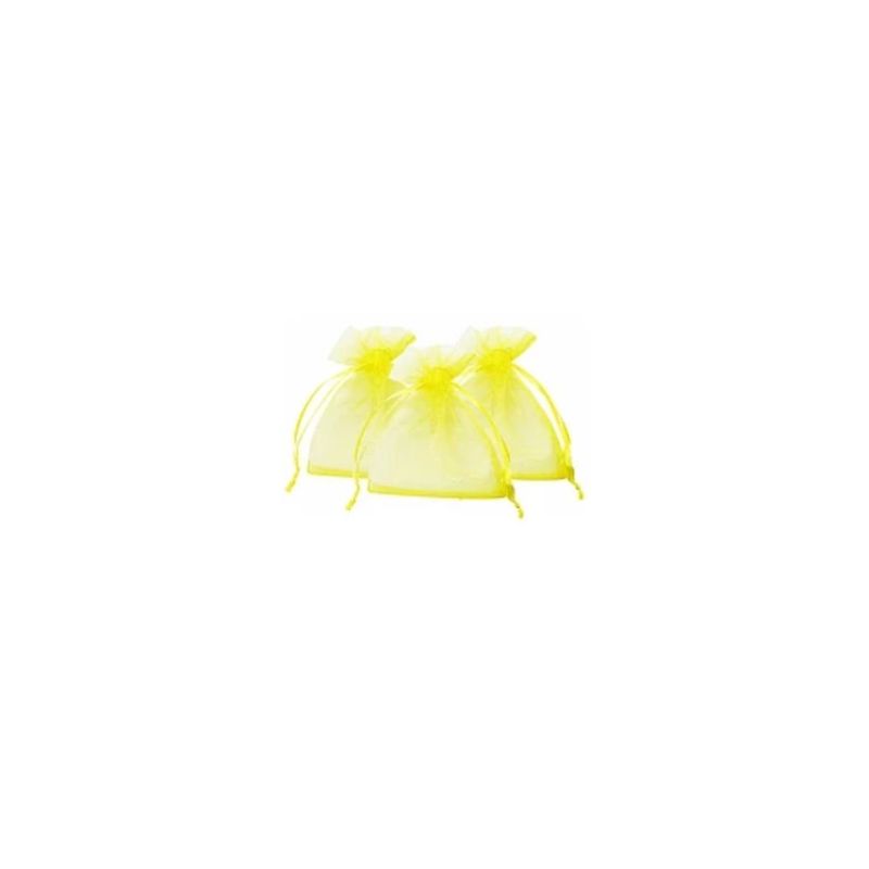 GENERICO - Bolsas De Organza Amarilla 8pcs 10x13cm