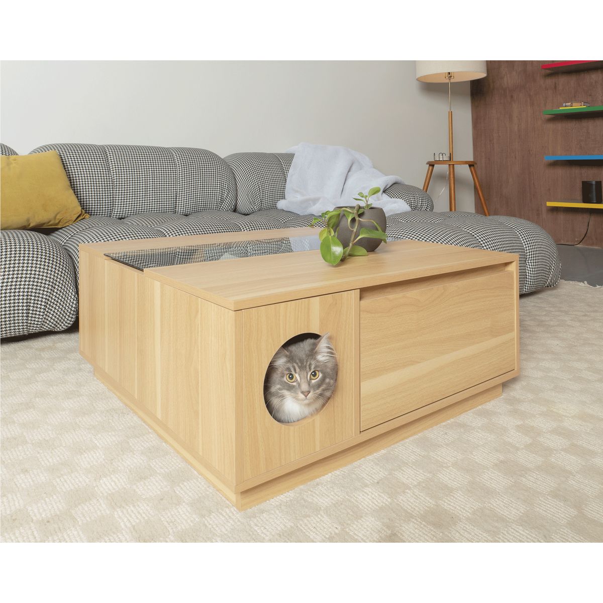 GENERICO - Mesa centro multifucional Coco para gatos