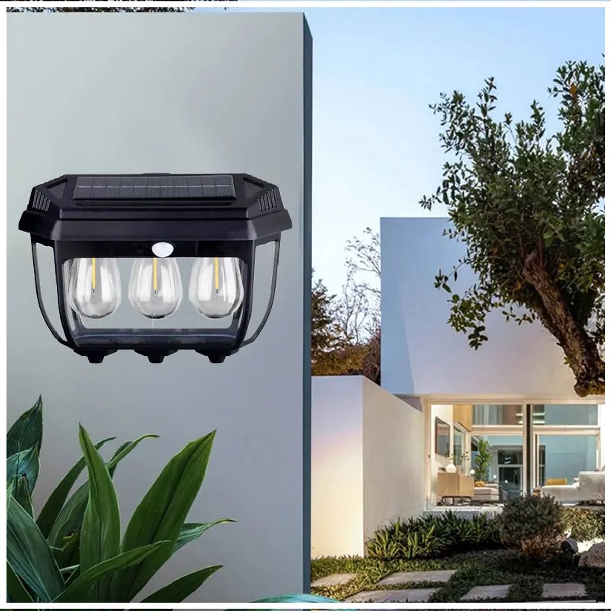 GENERICO - Lámpara Solar LED para Pared Exterior con Sensor de Movimiento y Protección IP65 para Todo Clima