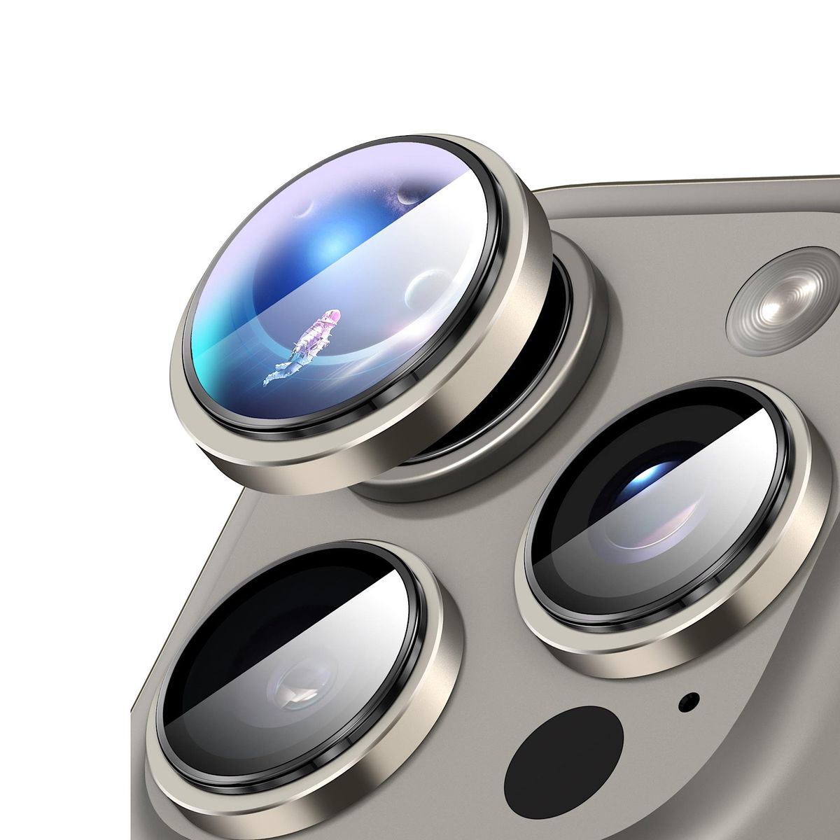 GENERICO - Protector de Lentes Para iPhone 16 Pro-16 Pro Max - Titanio