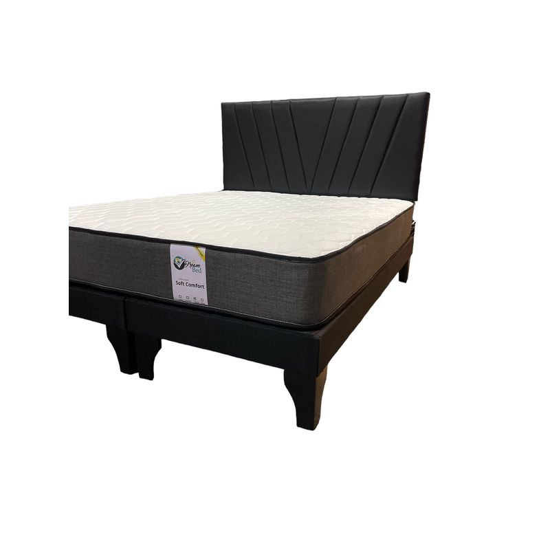GENERICO - Cama Europea 2 Plazas Color Negro