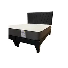 GENERICO - Cama Europea 2 Plazas Color Negro