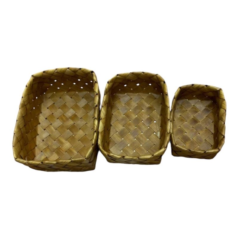 GENERICO - Cesta O Macetero De Bambú Set De 3