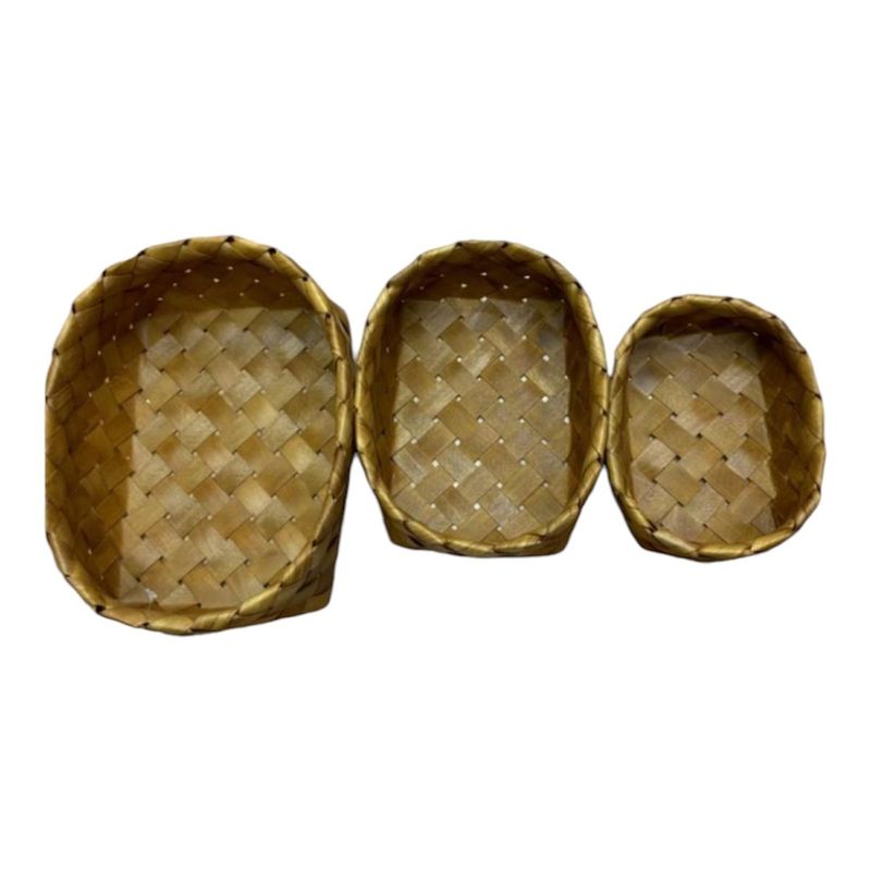 GENERICO - Cesta O Macetero De Bambú Set De 3 A2