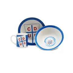 TITANIO - Set 3 piezas Plato Bowl Taza Desayuno U Católica UC