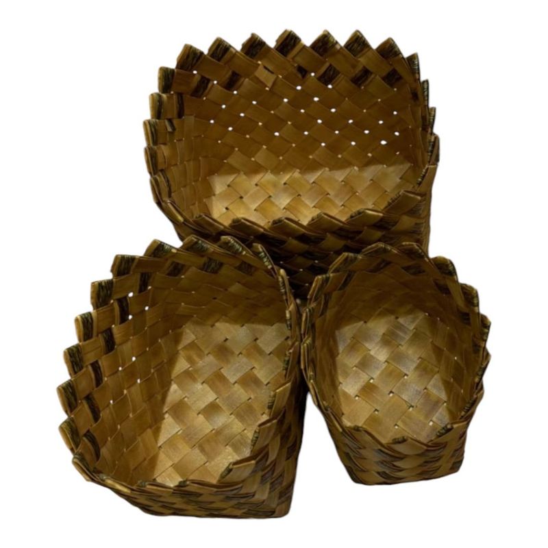 GENERICO - Cesta O Macetero De Bambú Set De 3 A5