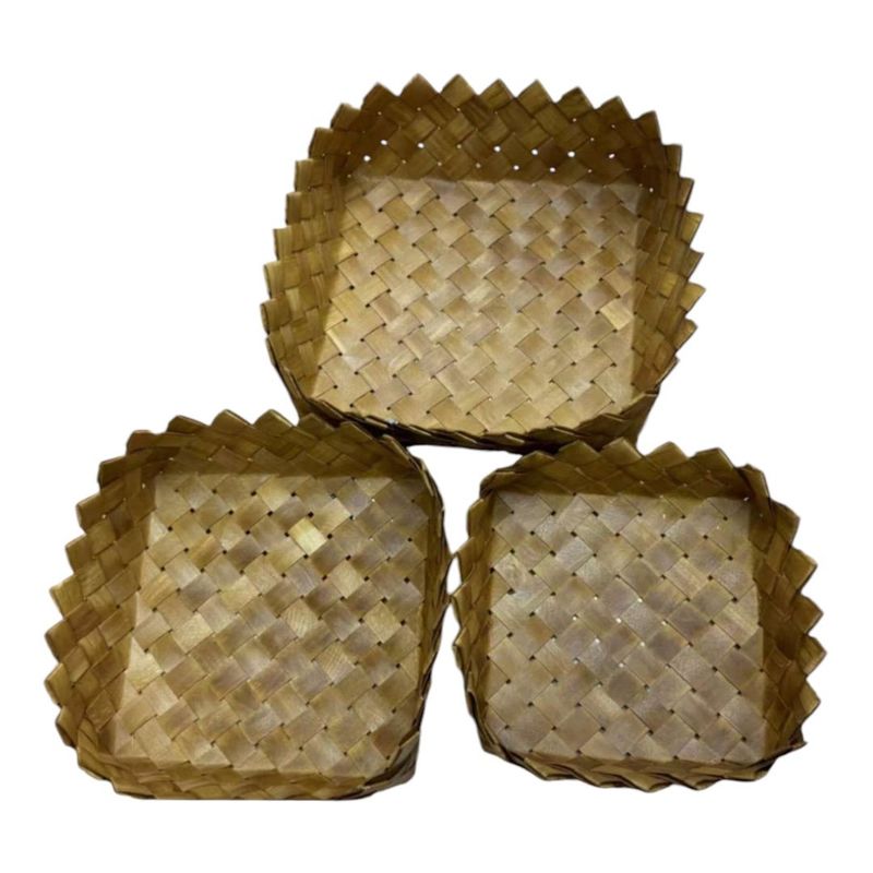 GENERICO - Cesta O Macetero De Bambú Set De 3 A6