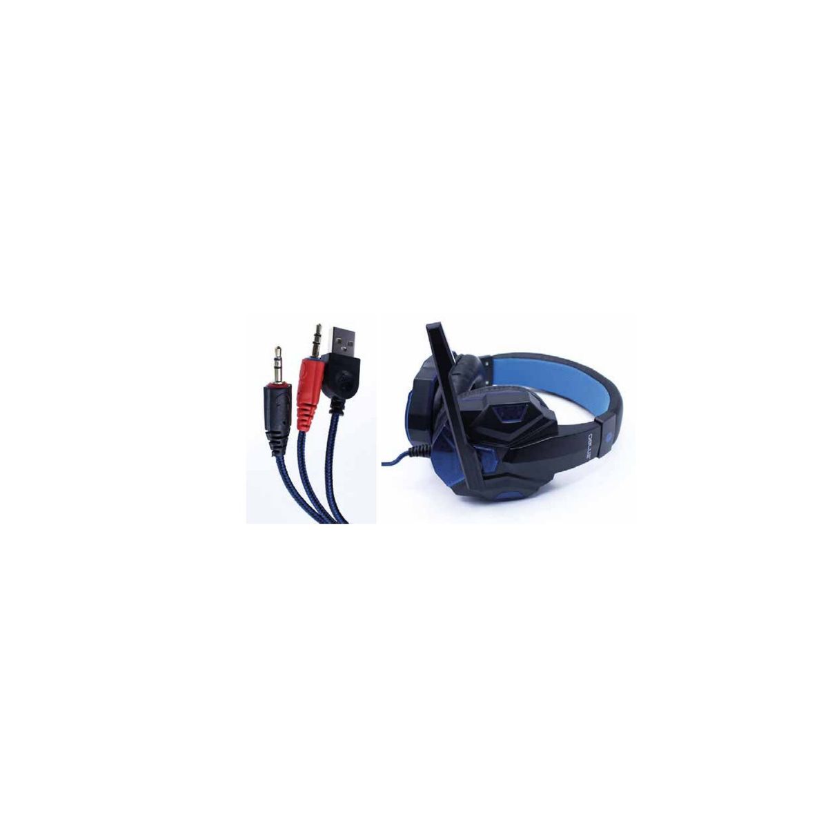 DBLUE - Audífonos Gamer Con Led Azul Conector 35mm Audio Y Mic - SC