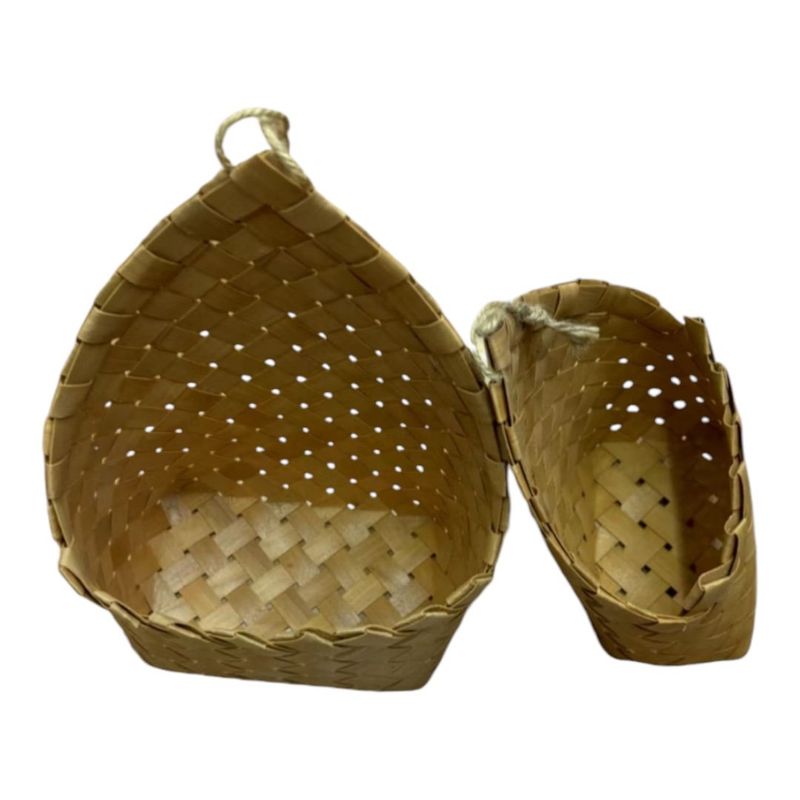 GENERICO - Cesta O Macetero De Bambú Set De 2 A7