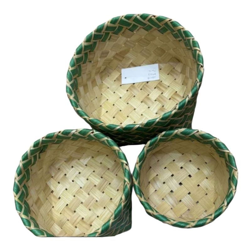 GENERICO - Cesta O Macetero De Bambú Set De 3 A8