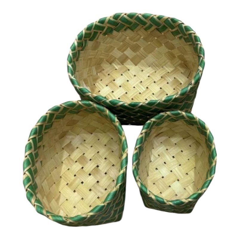 GENERICO - Cesta O Macetero De Bambú Set De 3  A10