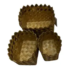 GENERICO - Cesta O Macetero De Bambú Set De 3 A11