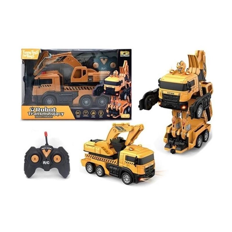 GENERICO - Grua Excavadora A Control Remoto Transformer Para Niños